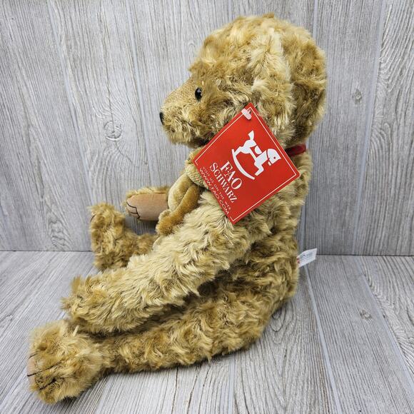 Vintage FAO Schwarz Teddy Bear Jointed Fifth Avenue Baby Tag Tan 20" Plush - Picture 7 of 12
